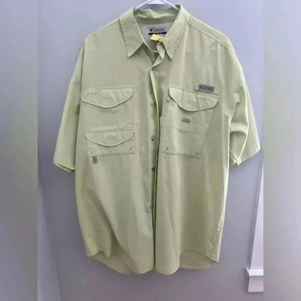 Lime Green Men’s short sleeve Columbia PFG shirt